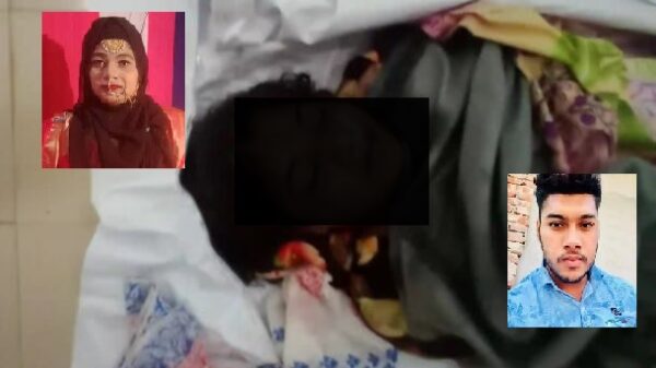 দিবার মরদেহ ইনসেটে (বামে উপরে দিবা আর (ডানে) নিচে রবিন